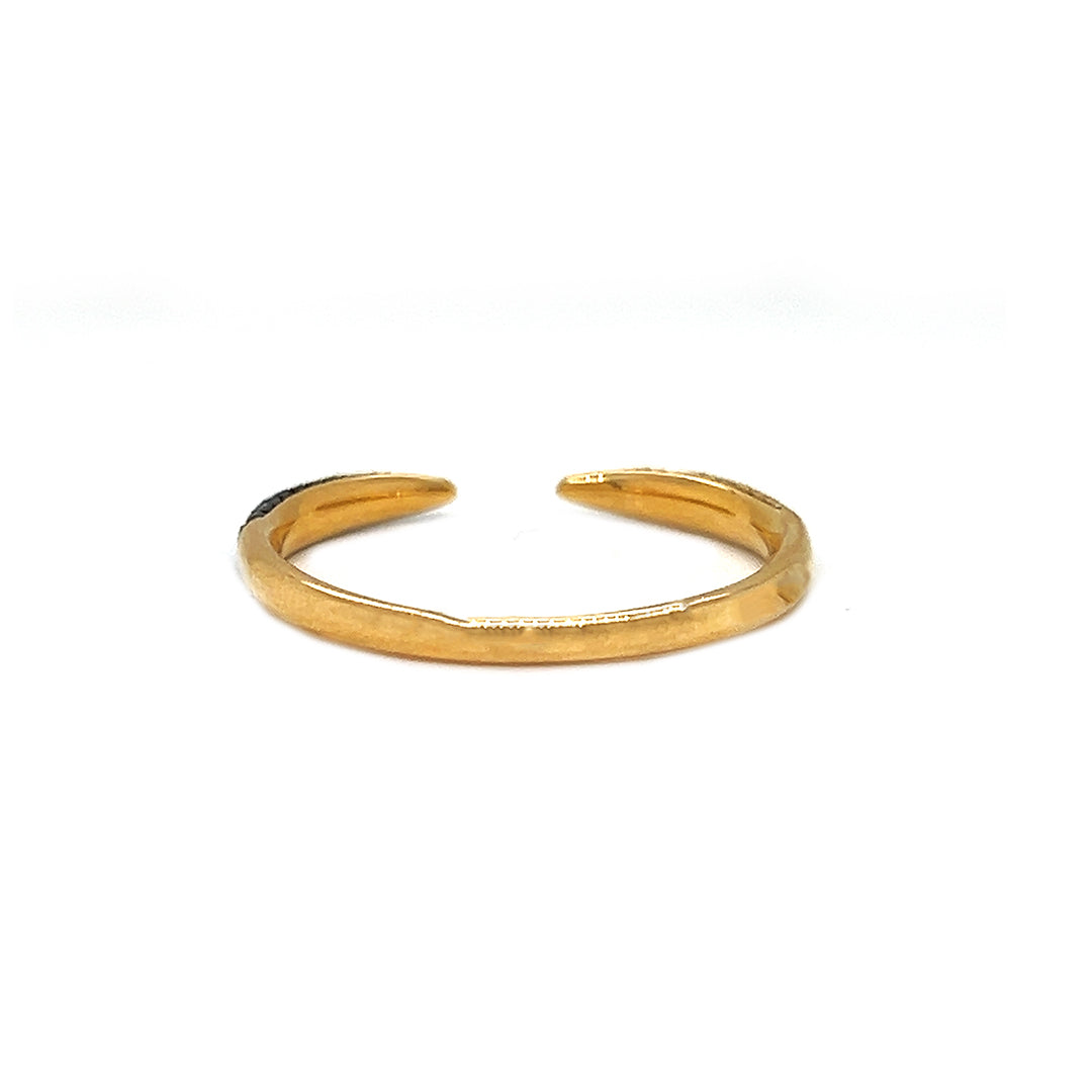 Natural Fancy Yellow and Black Diamond Band, in Yellow Gold