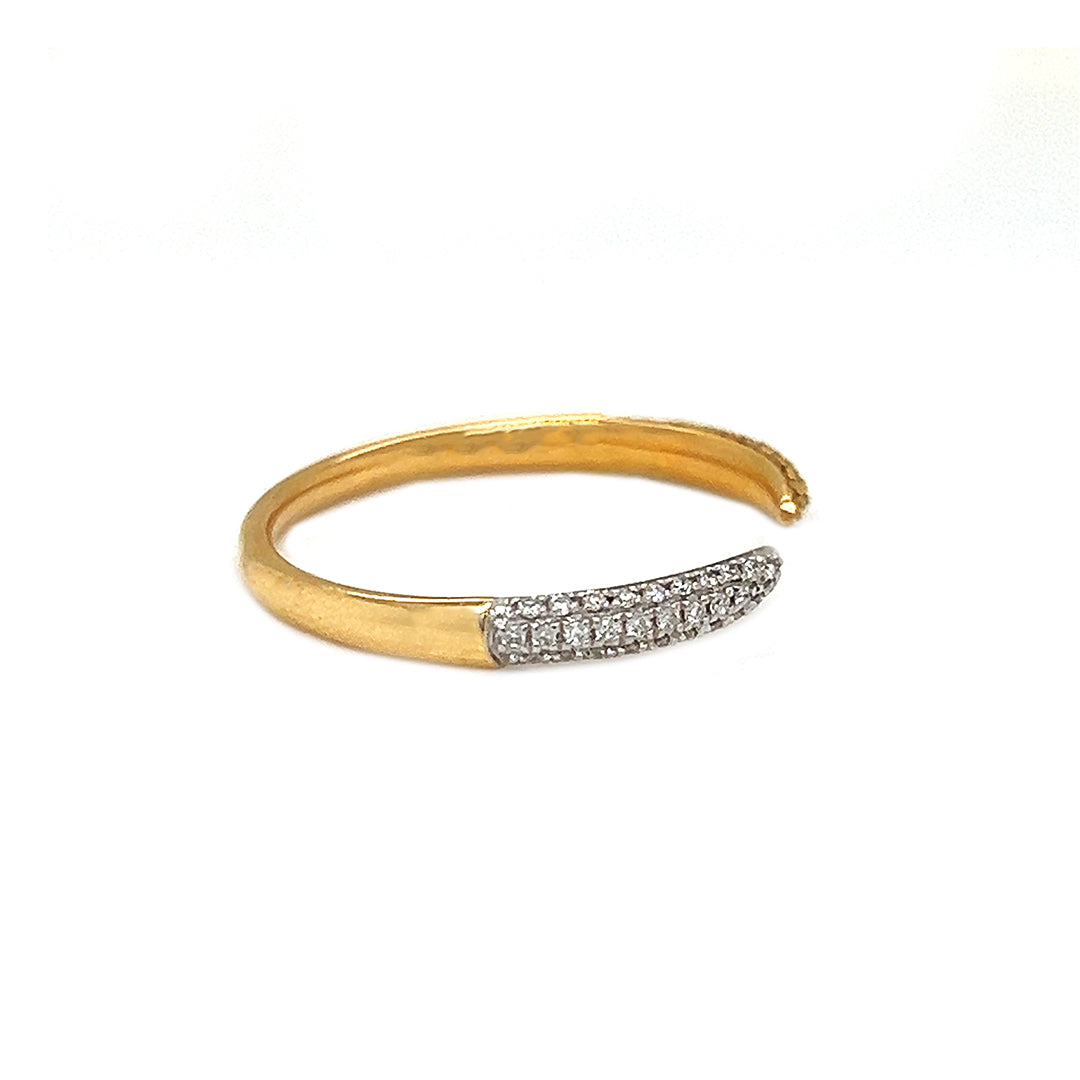 Natural Fancy Yellow & White Diamonds Nail Band Ring, in Yellow Gold