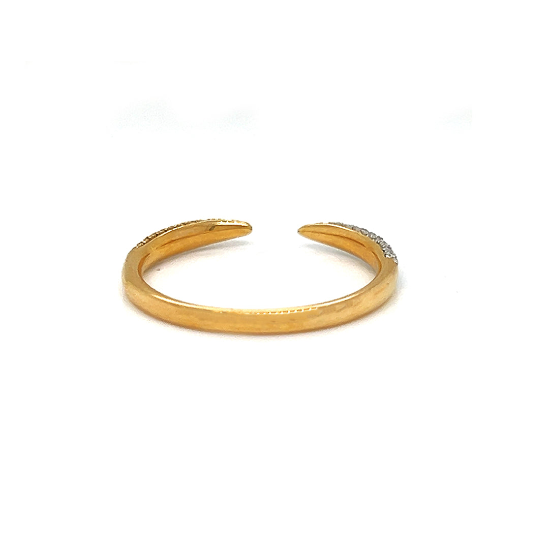 Natural Fancy Yellow & White Diamonds Nail Band Ring, in Yellow Gold