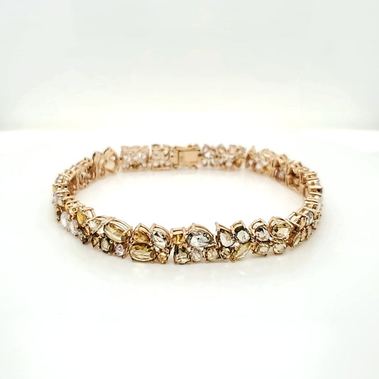 Natural Mined Rose Cut Diamond Art Deco Cocktail Yellow Gold