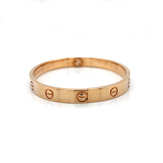 Cartier Love Bracelet 17' 18KT Rose Gold Box and Papers