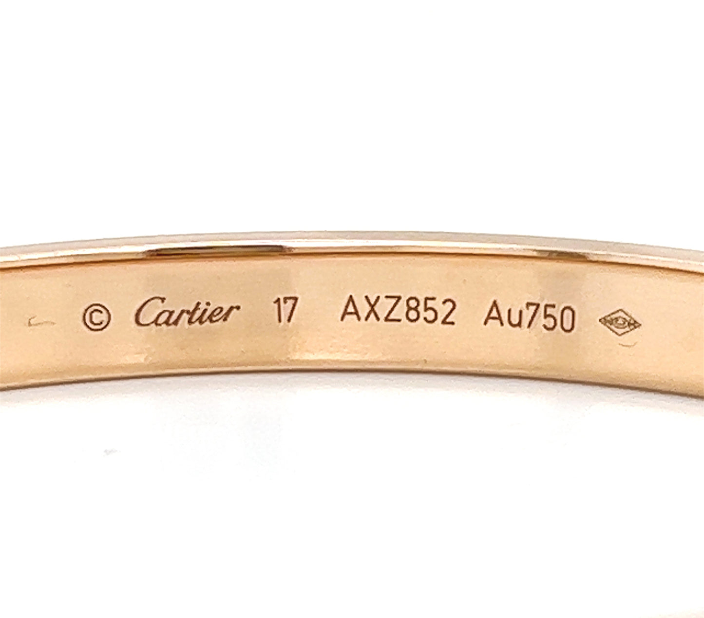 Cartier Love Bracelet 17' 18KT Rose Gold Box and Papers