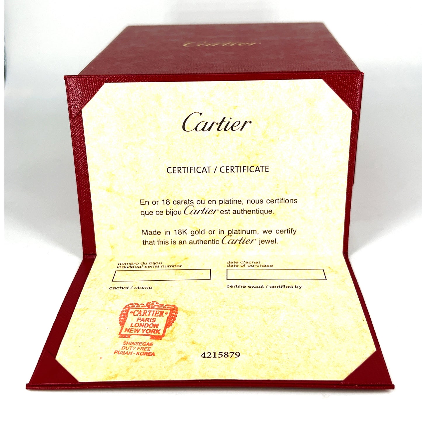 Cartier Love Bracelet 17' 18KT Rose Gold Box and Papers