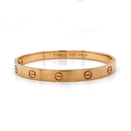 Cartier Love Bracelet 17' 18KT Rose Gold Box and Papers
