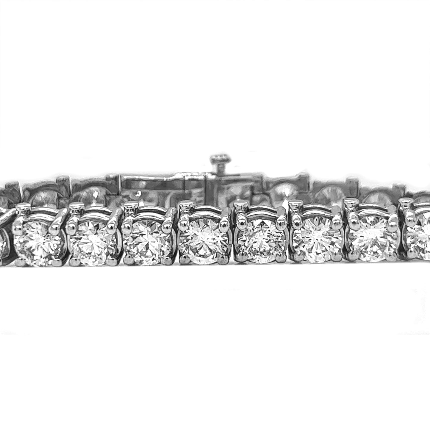 19 Carat Natural Round Cut Diamond Tennis Bracelet White Gold