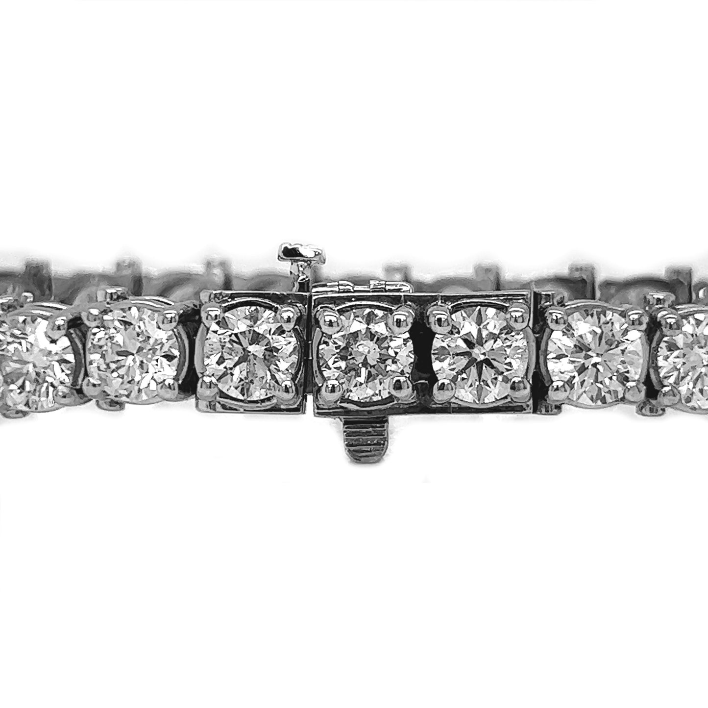 19 Carat Natural Round Cut Diamond Tennis Bracelet White Gold