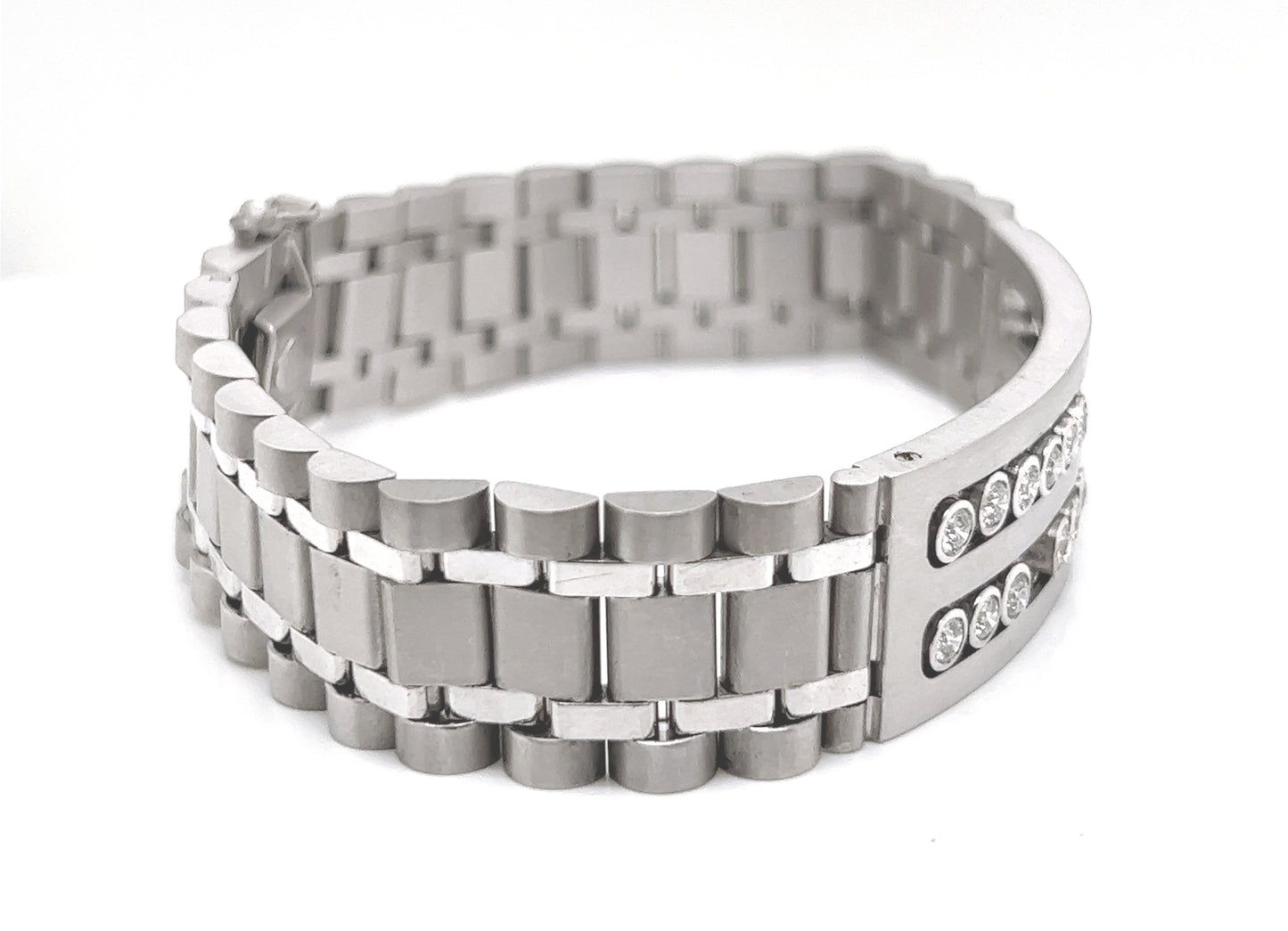 Natural Mined Round Diamond Anniversary Cocktail Bracelet White Gold