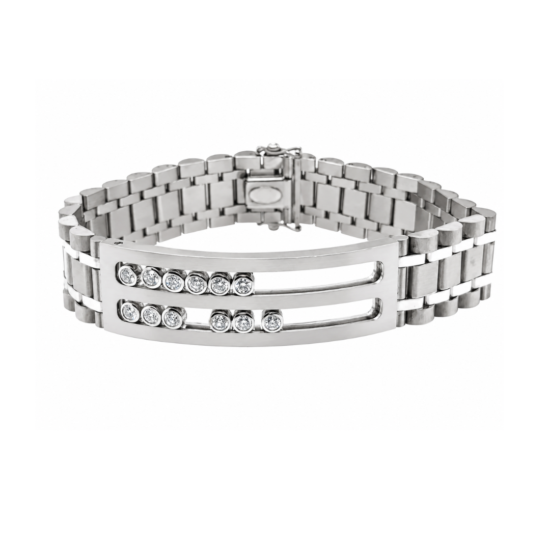 1.20 cttw. Natural Round Diamond Anniversary Cocktail Bracelet, in White Gold - Pre-owned
