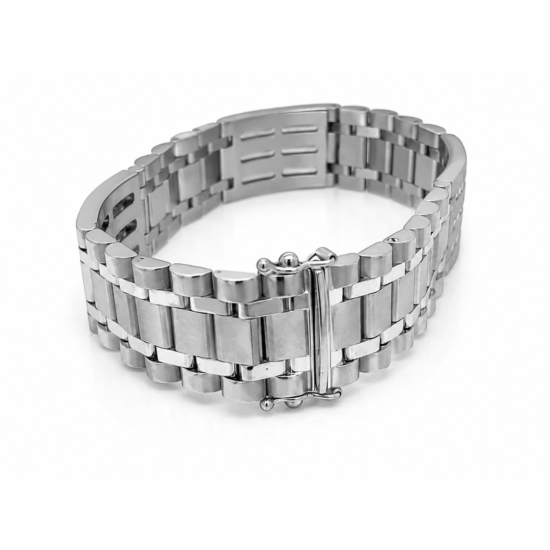Rolex Design Cocktail Bracelet with 2.75 cttw. Natural Diamonds, in White Gold - 