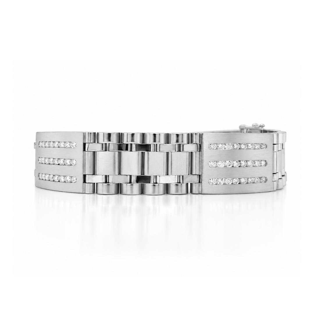 Rolex Design Cocktail Bracelet with 2.75 cttw. Natural Diamonds, in White Gold - Pre-owned