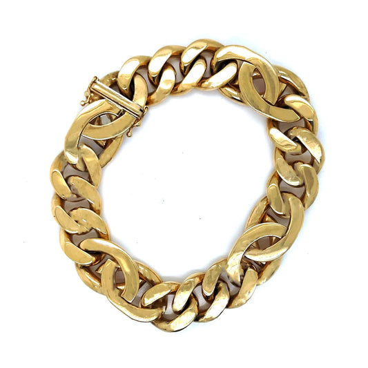 Solid Gold Cuban Bracelet, in Yellow Gold