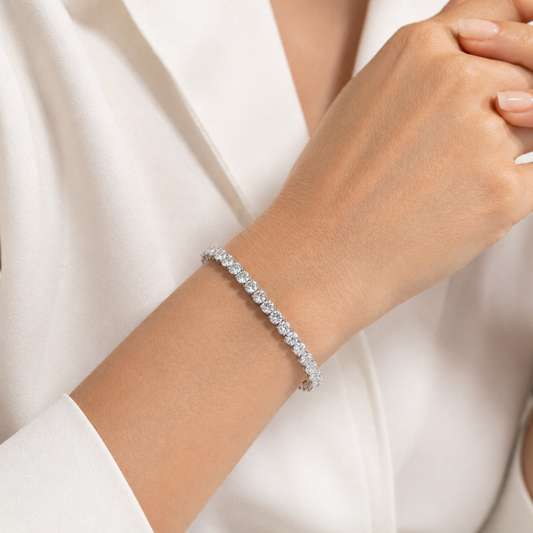 12.26 ct. t.w. Natural Diamond Oval Cut Tennis Bracelet, in White Gold