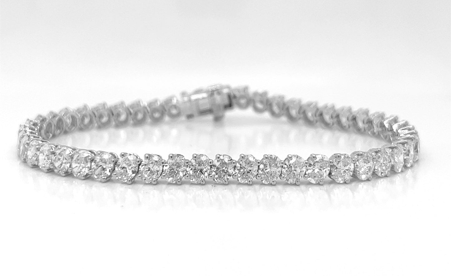 12.26 ct. t.w. Natural Diamond Oval Cut Tennis Bracelet, in White Gold