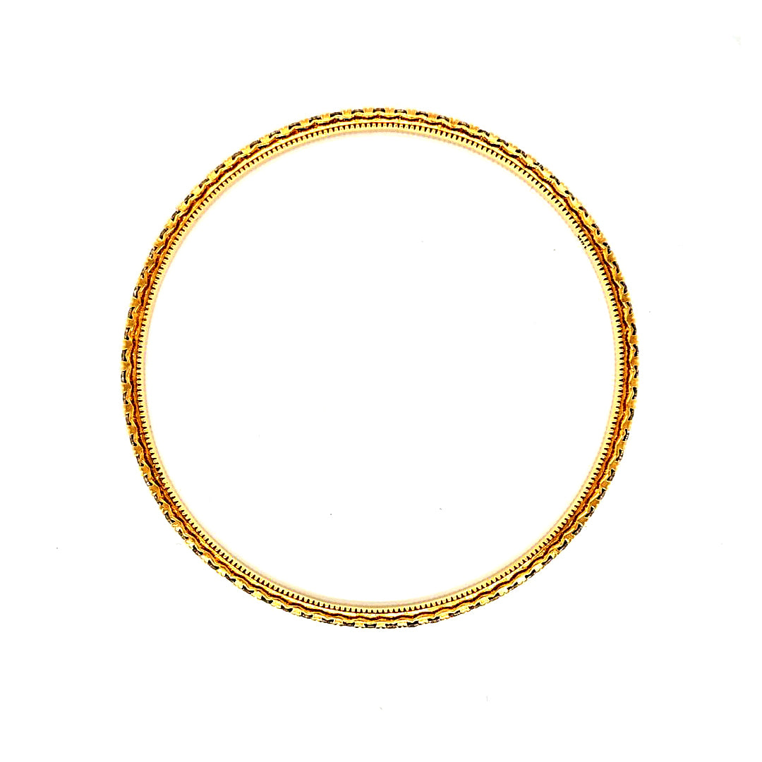 Gold Bangle with Natural Diamonds