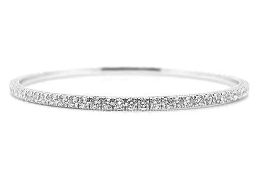 Gold Bangle with Natural Diamonds