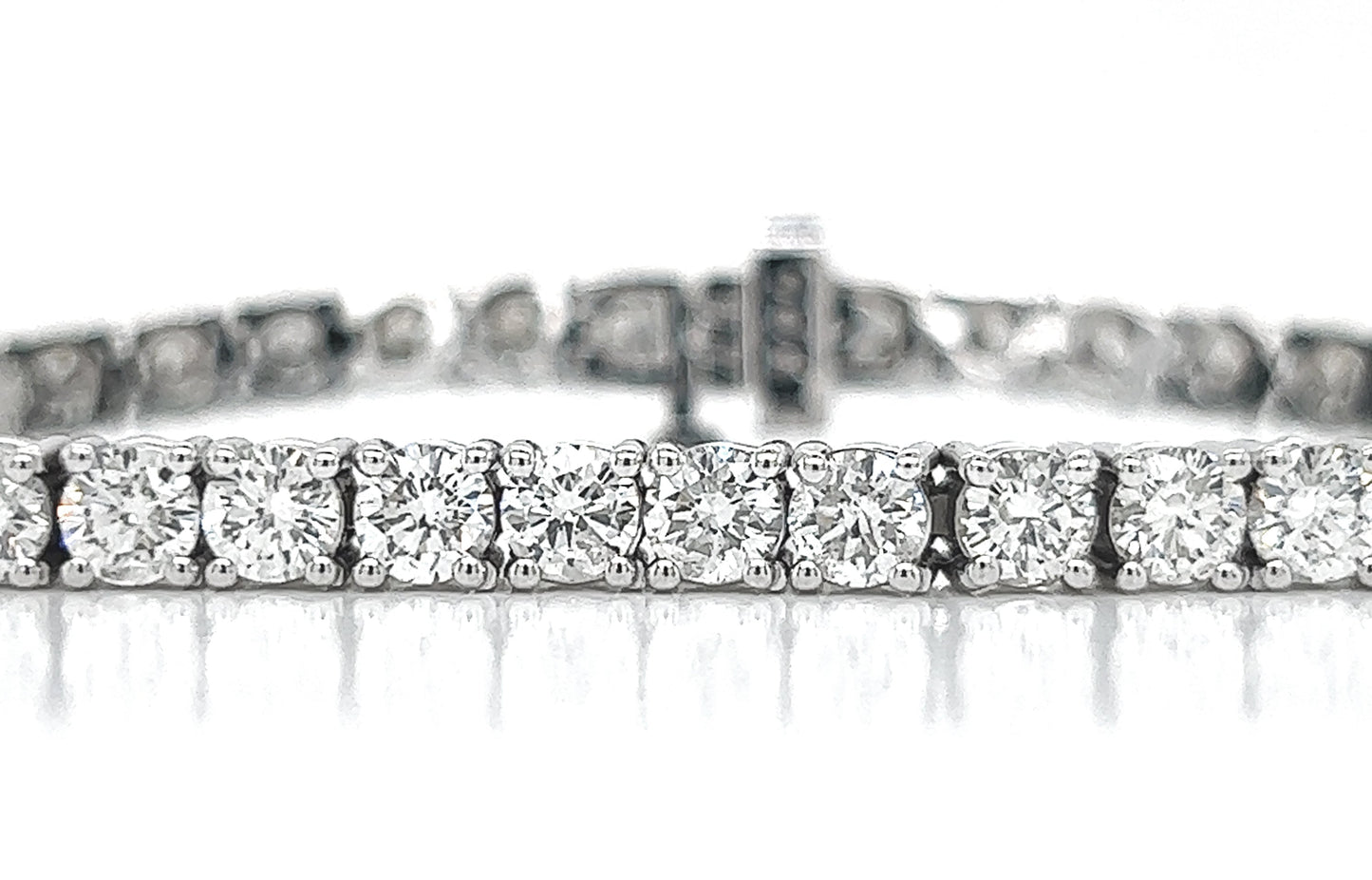 8 Carat Natural Mined Round Diamond Tennis Bracelet White Gold