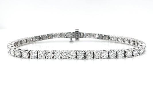 8 Carat Natural Mined Round Diamond Tennis Bracelet White Gold