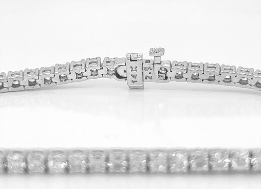 Natural Mined Round Diamond Tennis Bracelet White Gold