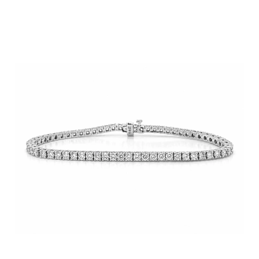 4.91 cttw. Natural Round Diamond Tennis Bracelet, in White Gold