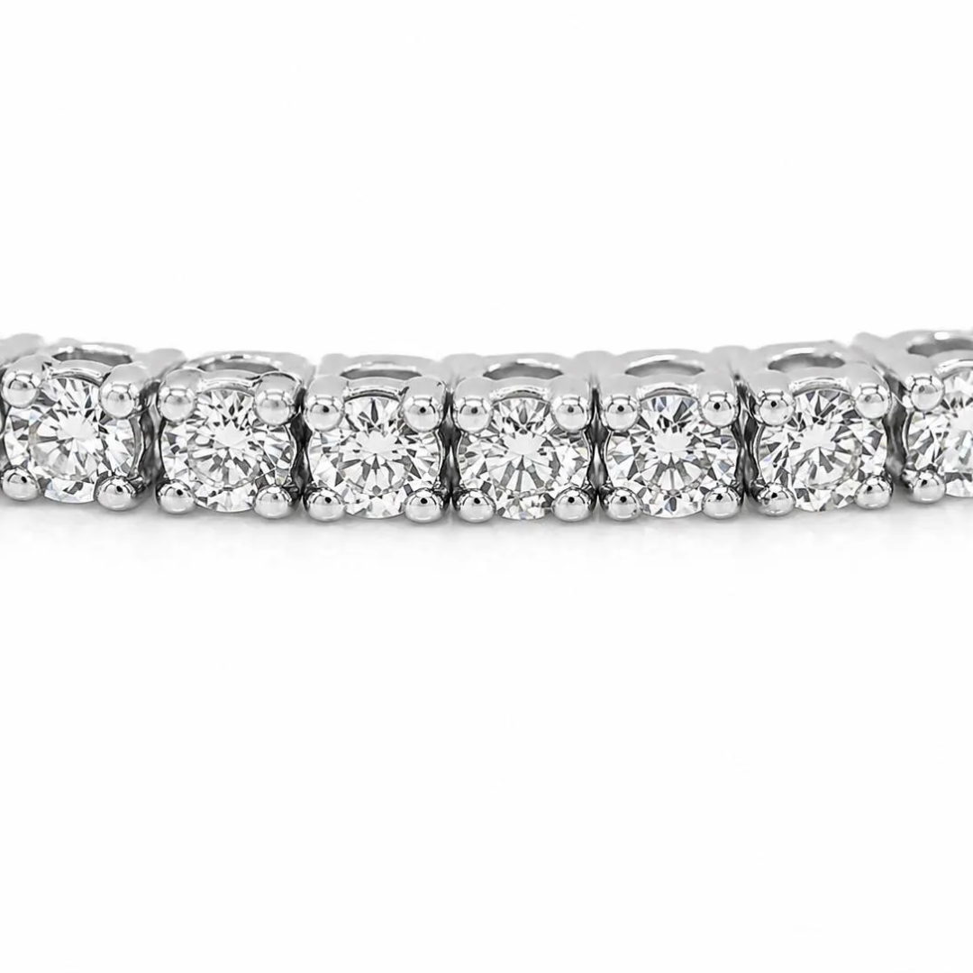 4.91 cttw. Natural Round Diamond Tennis Bracelet, in White Gold close up