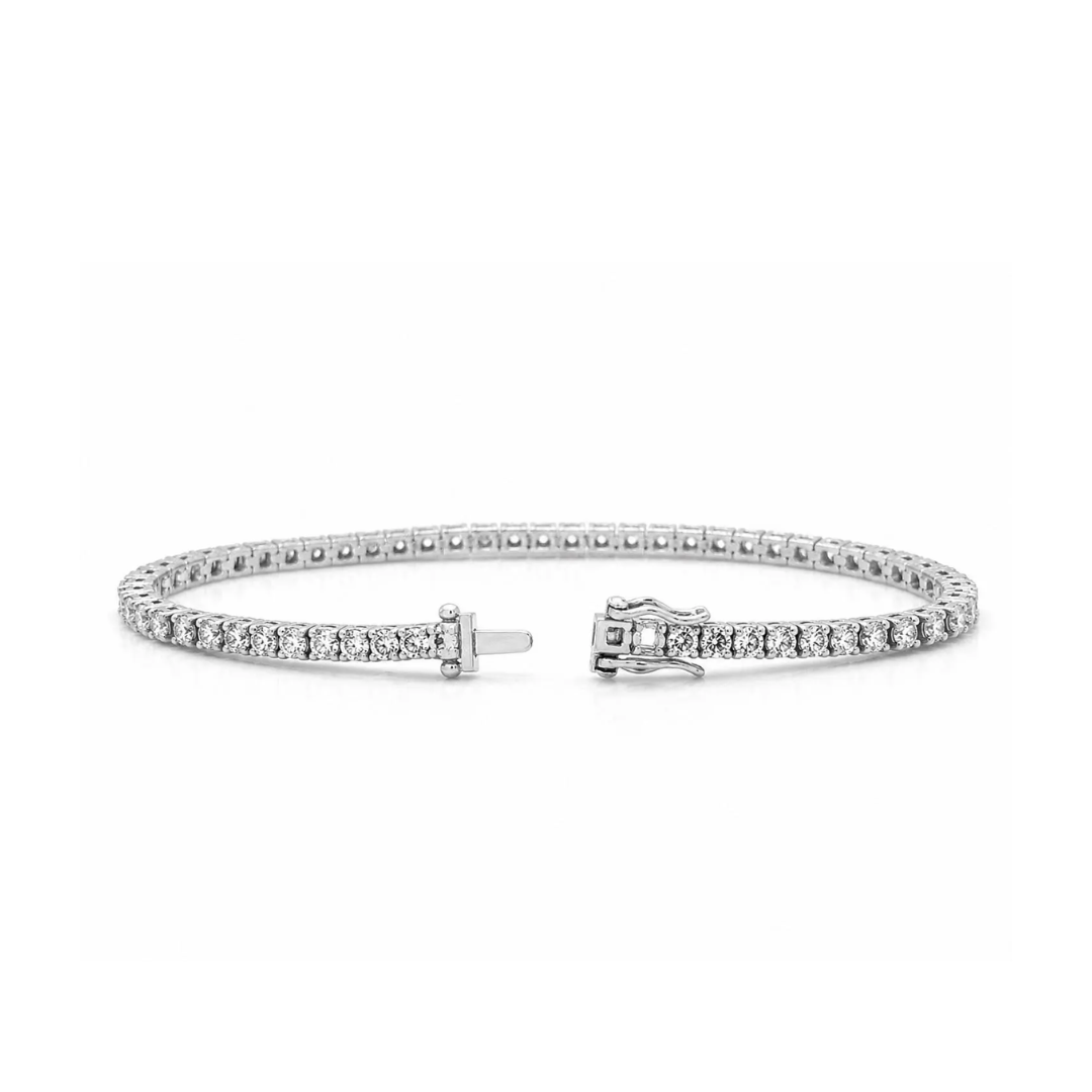 4.91 cttw. Natural Round Diamond Tennis Bracelet, in White Gold back