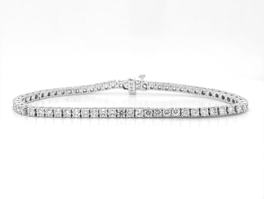 Natural Mined Round Diamond Tennis Bracelet White Gold