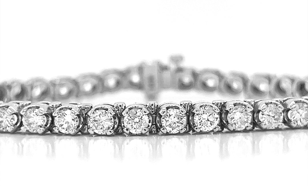 5 Carat Natural Mined Round Diamond Tennis Bracelet White Gold