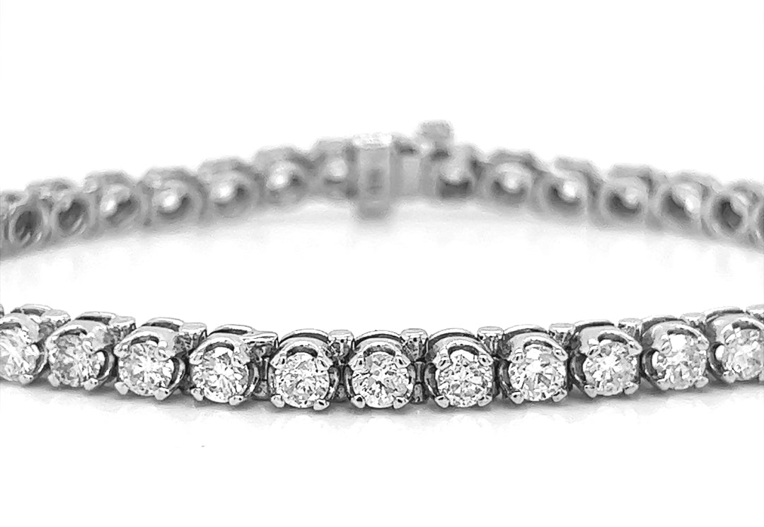 5 Carat Natural Mined Round Diamond Tennis Bracelet White Gold