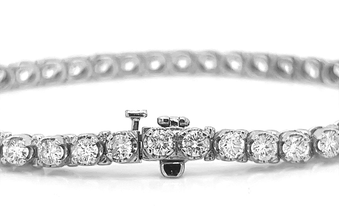 5 Carat Natural Mined Round Diamond Tennis Bracelet White Gold