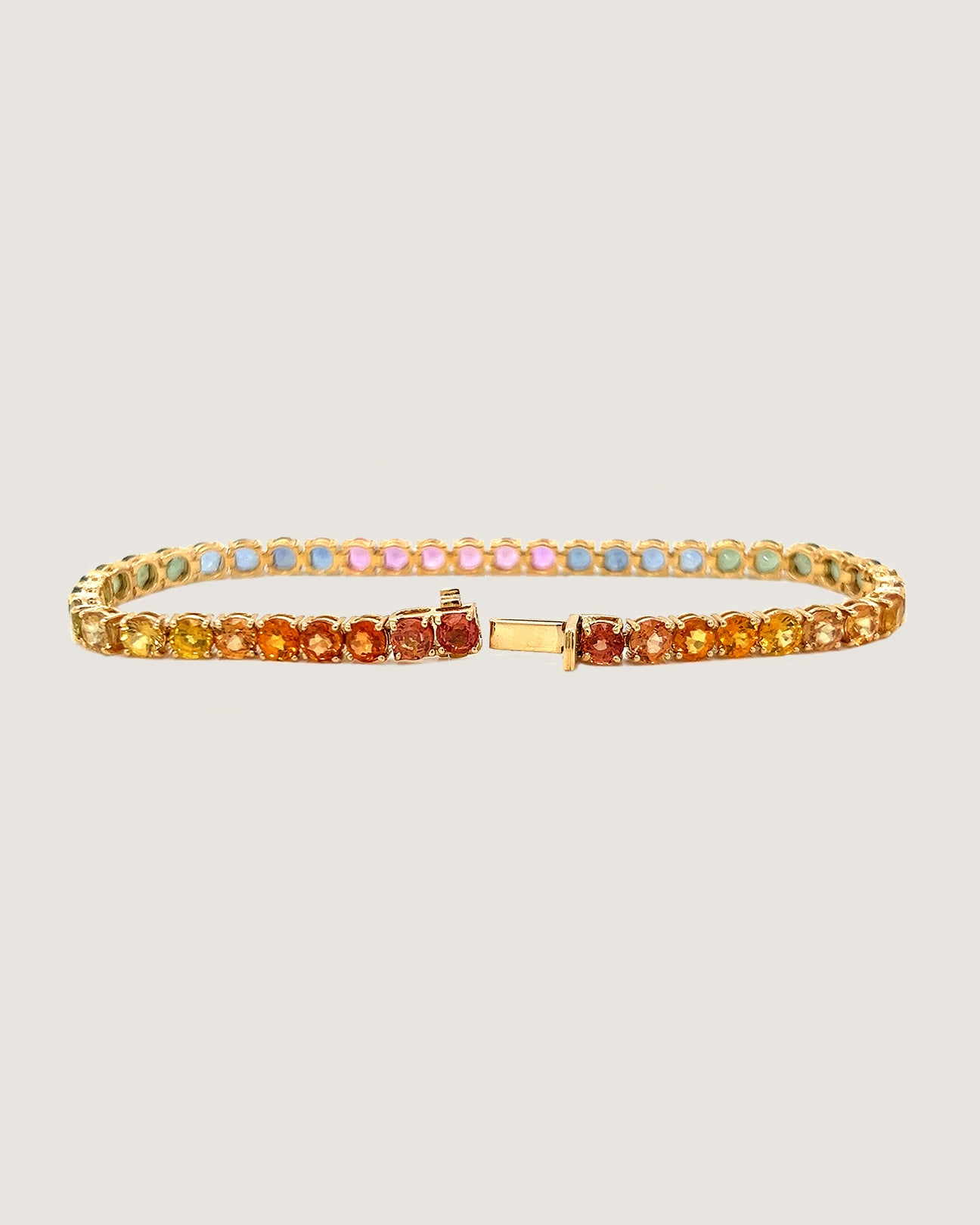 Vibrant Horizon Rainbow Sapphire Bracelet