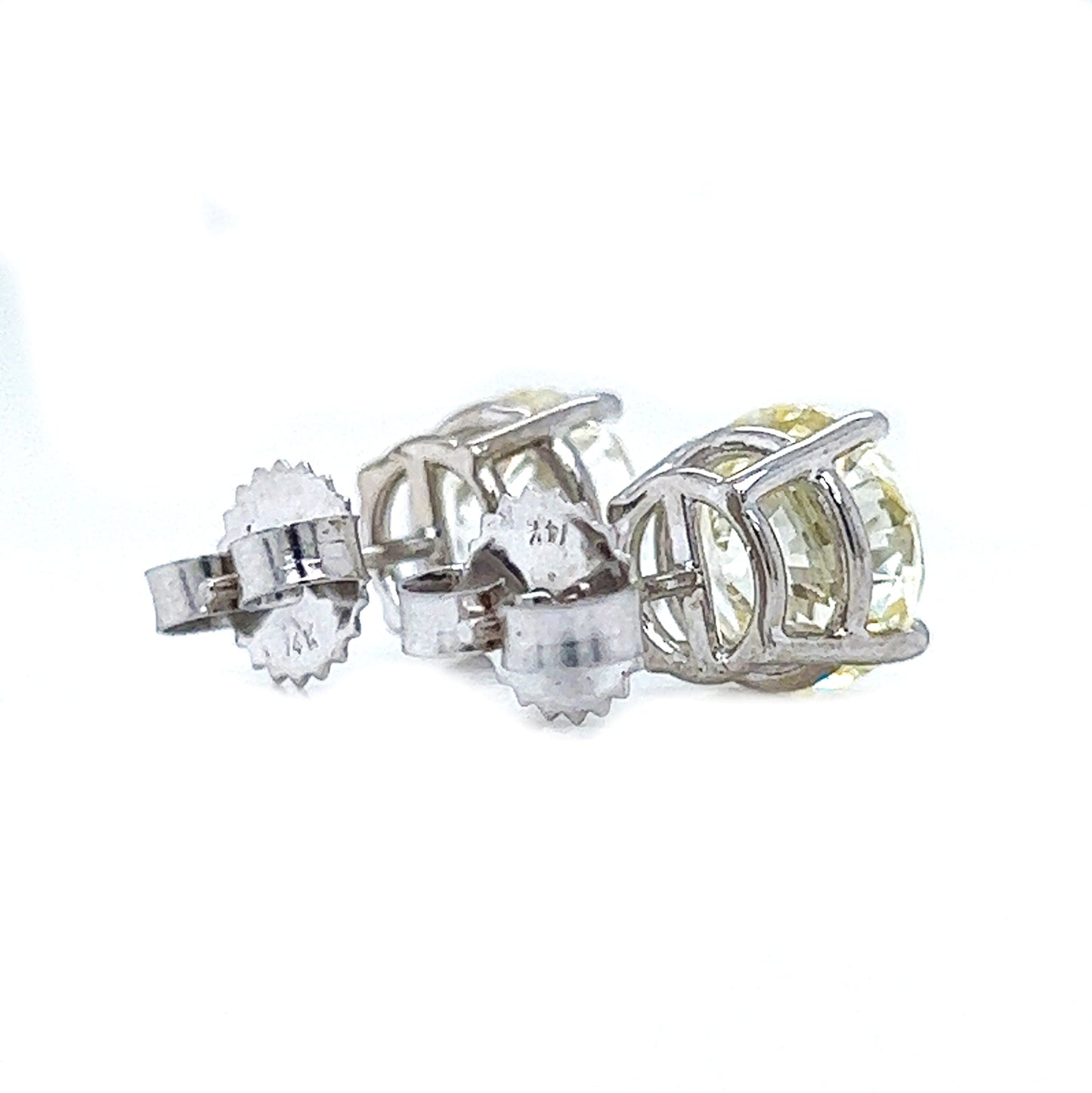 5 ct.tw. Natural Round Diamond Earring Studs, in White Gold