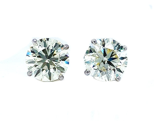 5 ct.tw. Natural Round Diamond Earring Studs, in White Gold