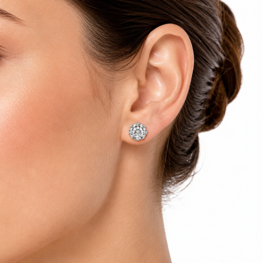Diamond pair stud earrings model
