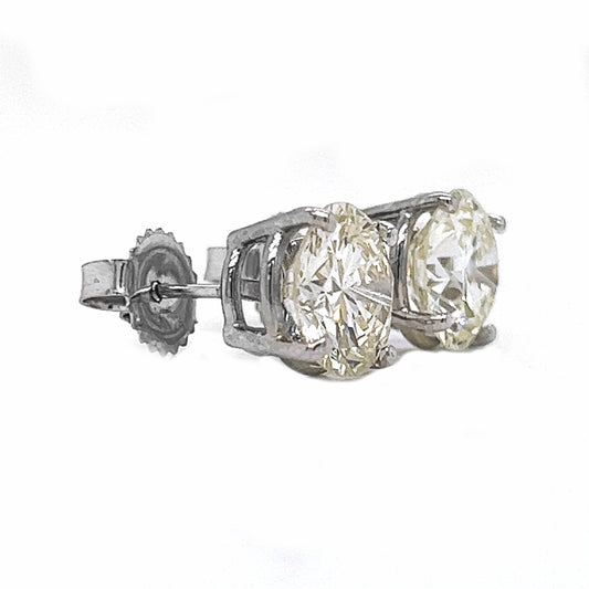 Gold Earring Mounting for 5.00 ct. Round Diamonds