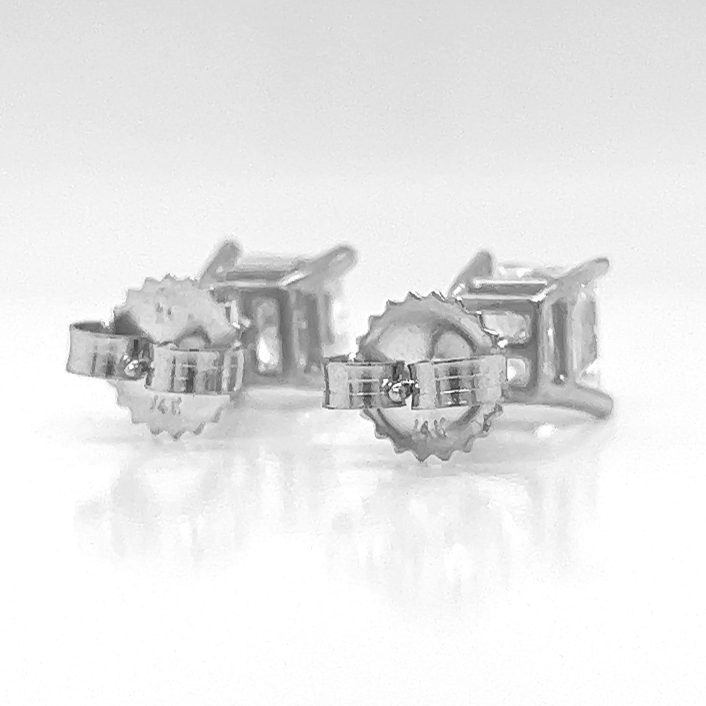 2.29 ct.tw. Natural Princess Diamond Stud Earrings in White Gold