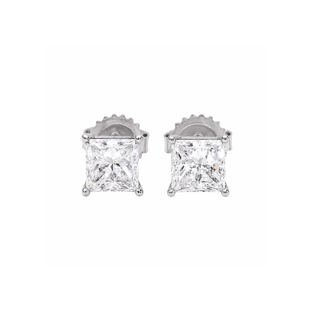 princess cut stud earrings