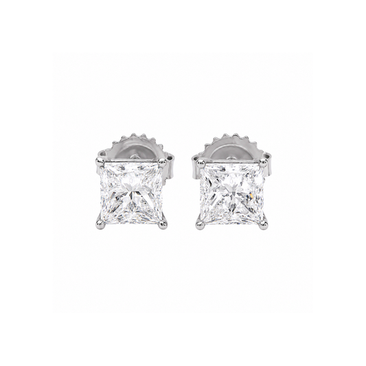 princess cut stud earrings