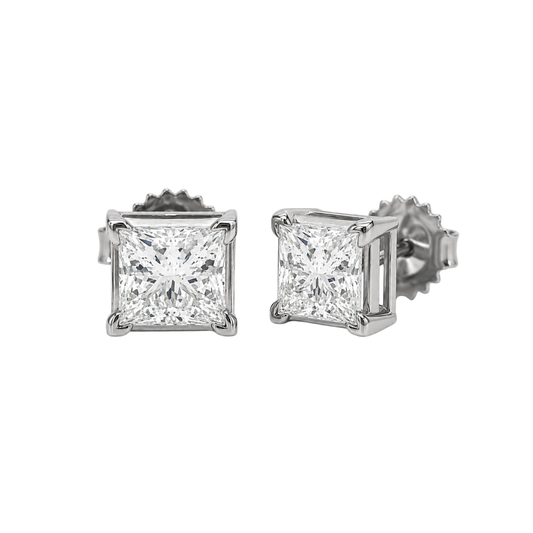 princess cut diamond stud earrings