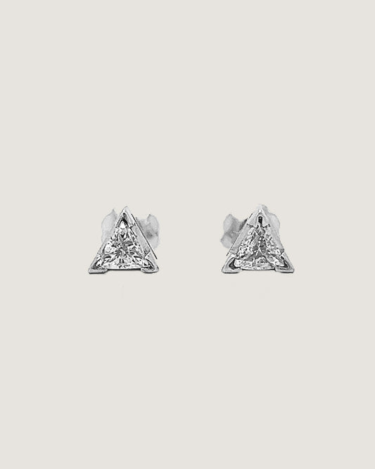 Trinity Trilliant Dainty Diamond Stud Earrings