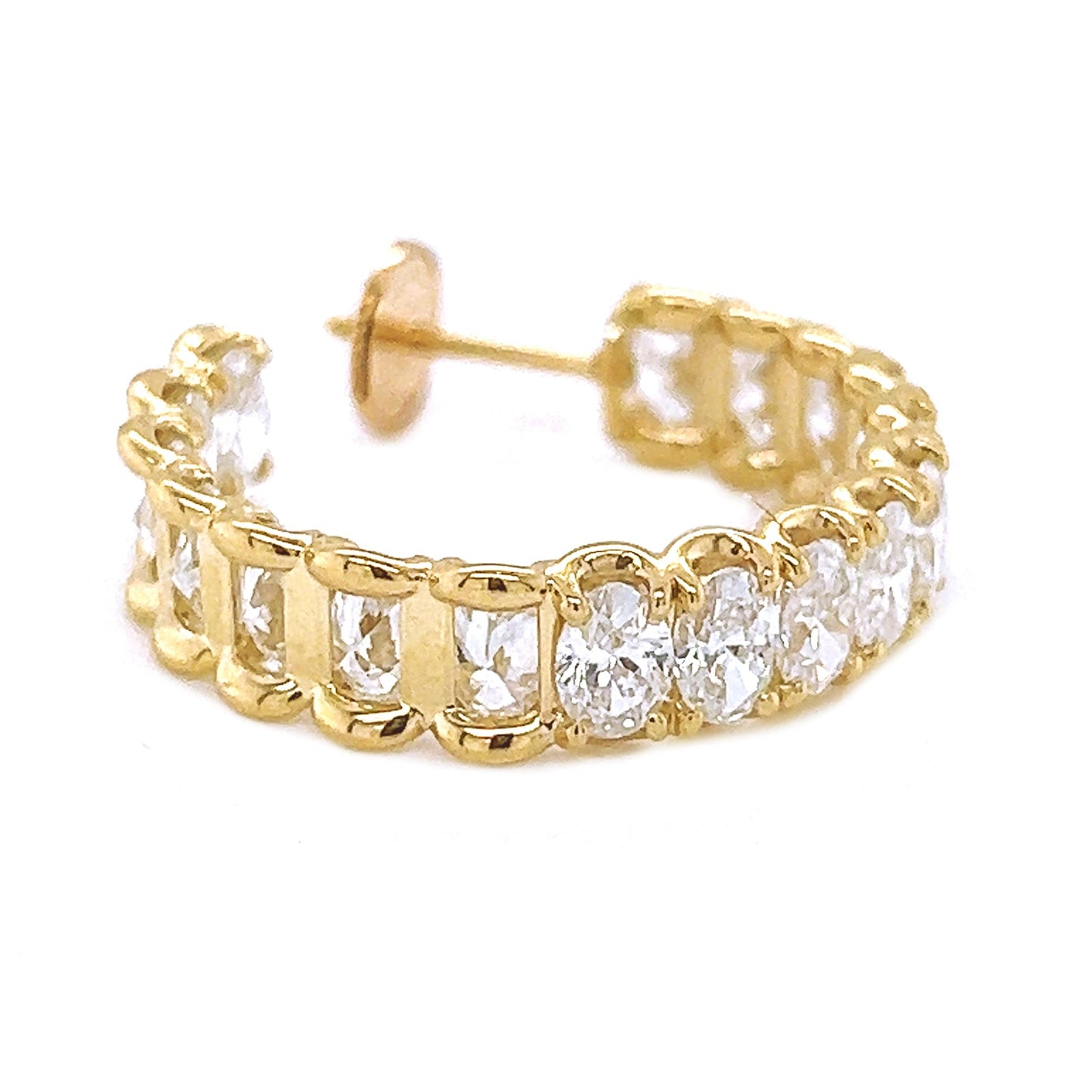 Natural Oval Cut Diamond Inside-Out Hoop Earrings, in Yellow Gold