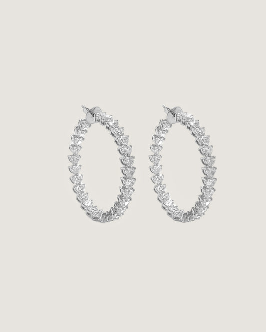 Heartbeat Diamond Hoop Earrings