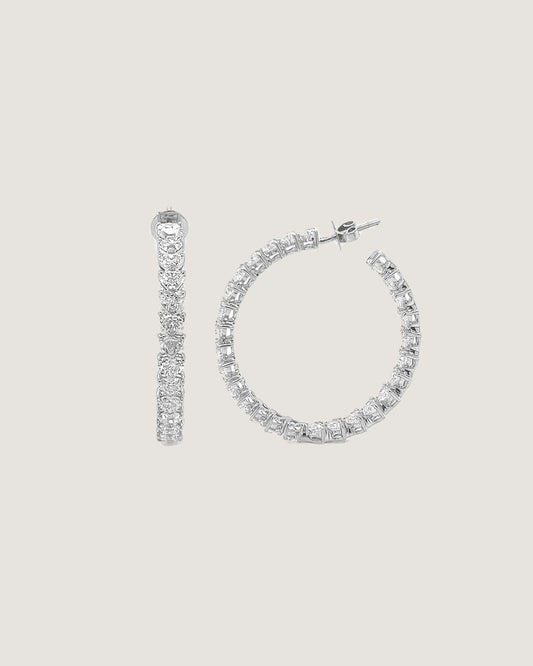 Heartbeat Diamond Hoop Earrings