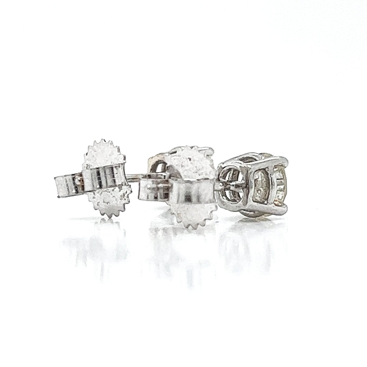 1.20 ct.tw. Natural Round Diamond Stud Earrings, in White Gold