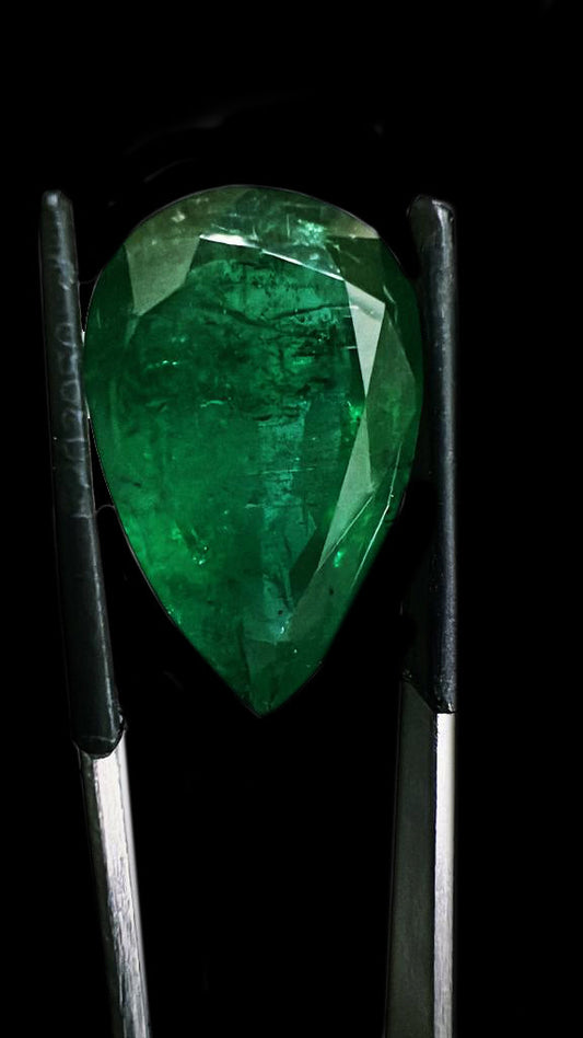 22.85 Carat Pear Shaped Moderate Treatment Emerald AGL 1138445