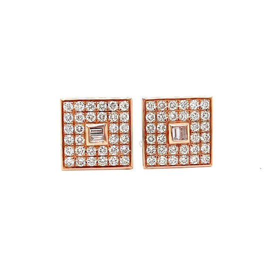 Natural Diamonds Men's Cufflinks, in Rose Gold