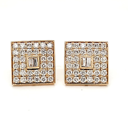 Natural Diamond Cocktail Cufflinks, in Yellow Gold