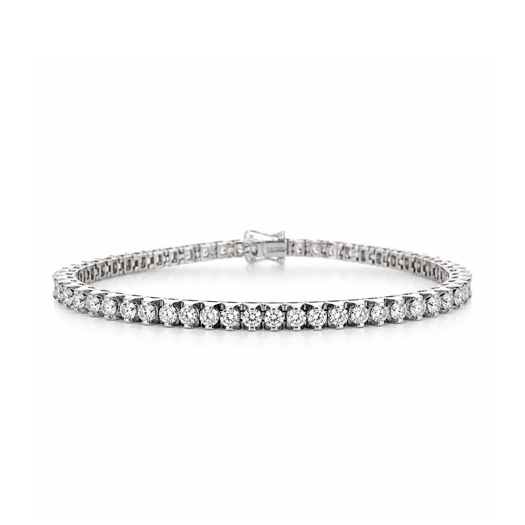 3.65 ct. t.w. Natural Round Diamond Tennis Bracelet, in White Gold