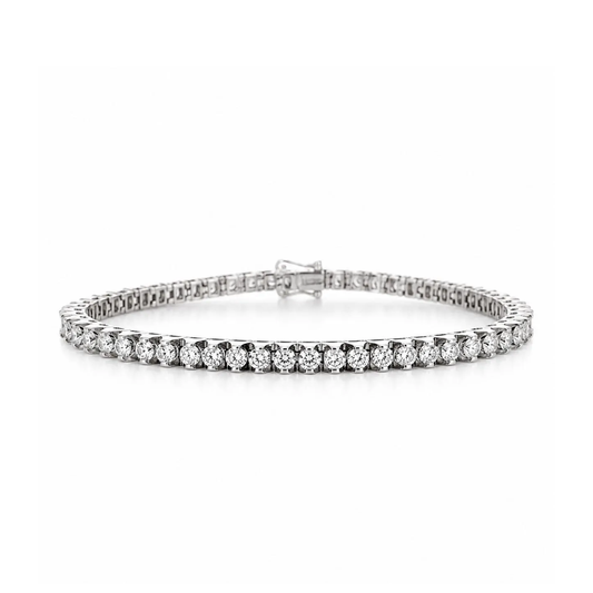 3.65 ct. t.w. Natural Round Diamond Tennis Bracelet, in White Gold