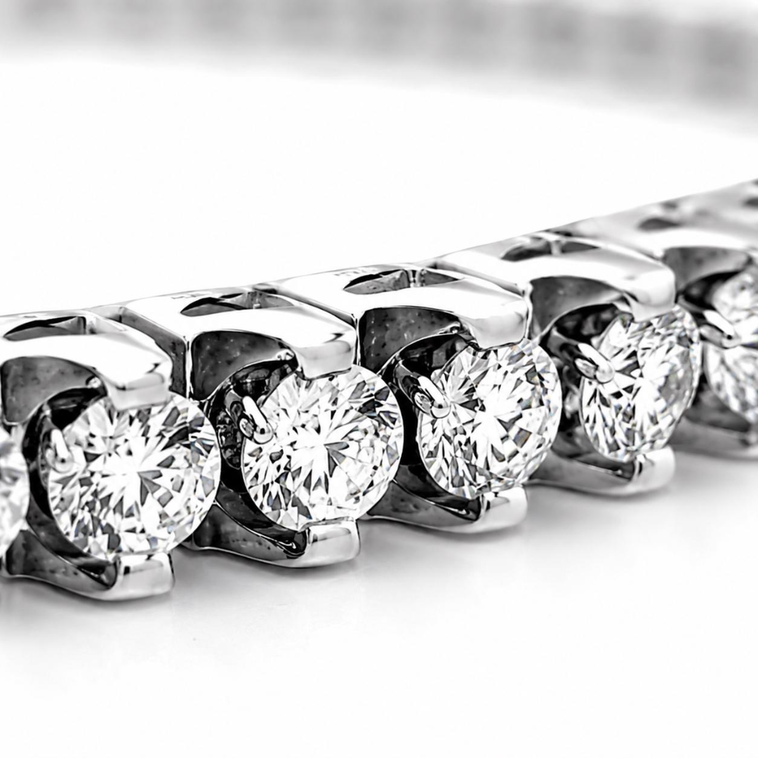 3.65 ct. t.w. Natural Round Diamond Tennis Bracelet, in White Gold close up