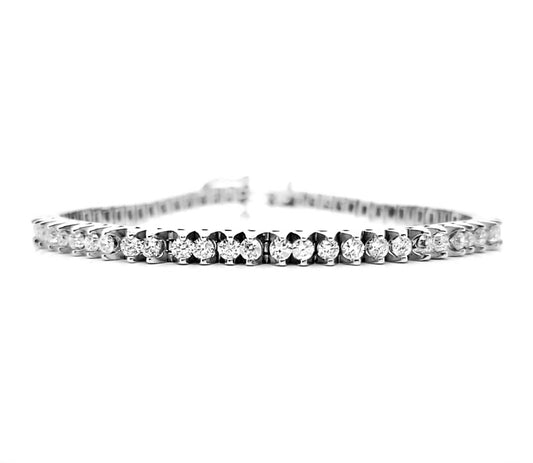 Natural Mined Round Diamond Tennis Bracelet White Gold